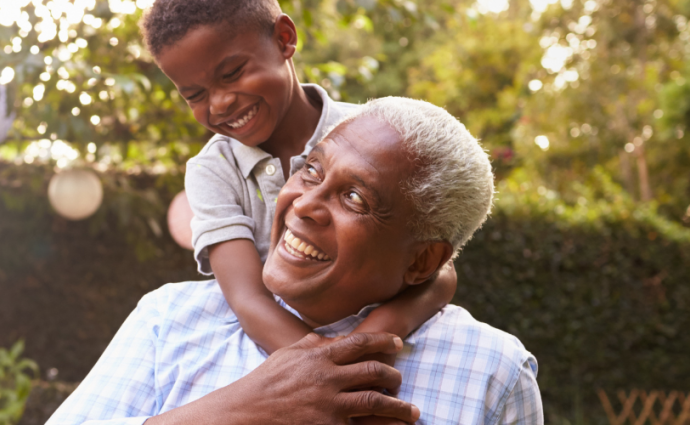 older man with grandson